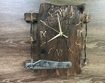 Reloj de pared grande, Regalo personalizado, Reloj de pared natural, Reloj de pared moderno, Regalo de aniversario, Reloj de pared rústico, Reloj de metal, Reloj vintage