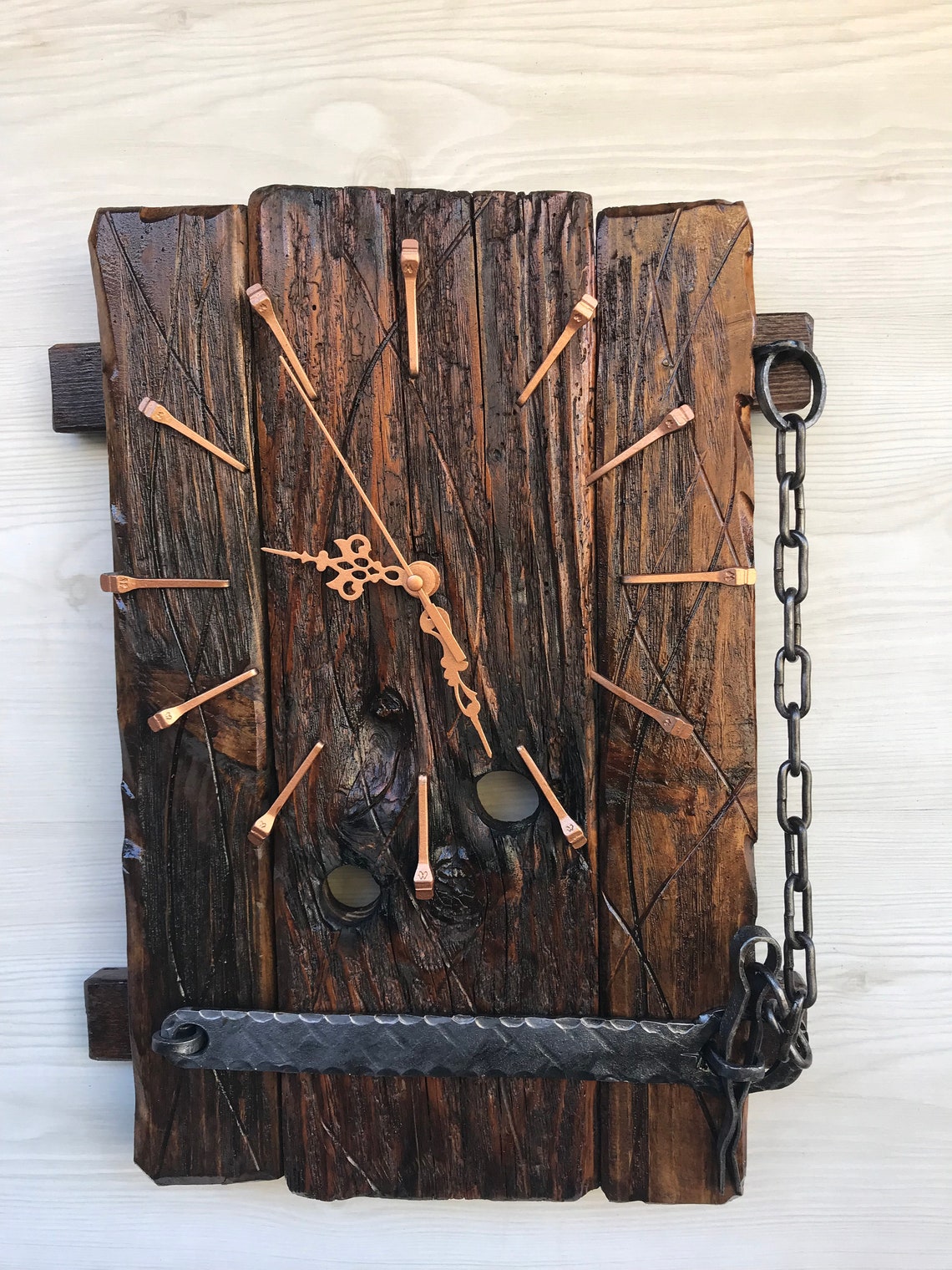 Rustic Cottage Wall Wood Clock. Handmade Clock Vintage Wall Etsy