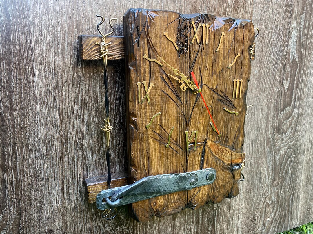 Rustic Timepiece Handmade Large Wood Wall Clock – Rustic 12.8