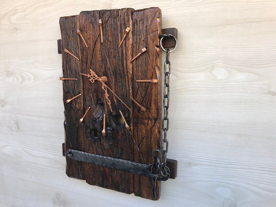 Rustic Cottage Wall Wood Clock. Handmade Clock, Vintage Wall Clock, Retro Wall Clock