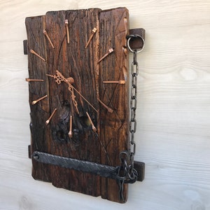 Rustic Cottage Wall Wood Clock. Handmade Clock, Vintage wall clock, Retro wall clock, Anniversary gift, Wood wall clock, Rustic wall decor