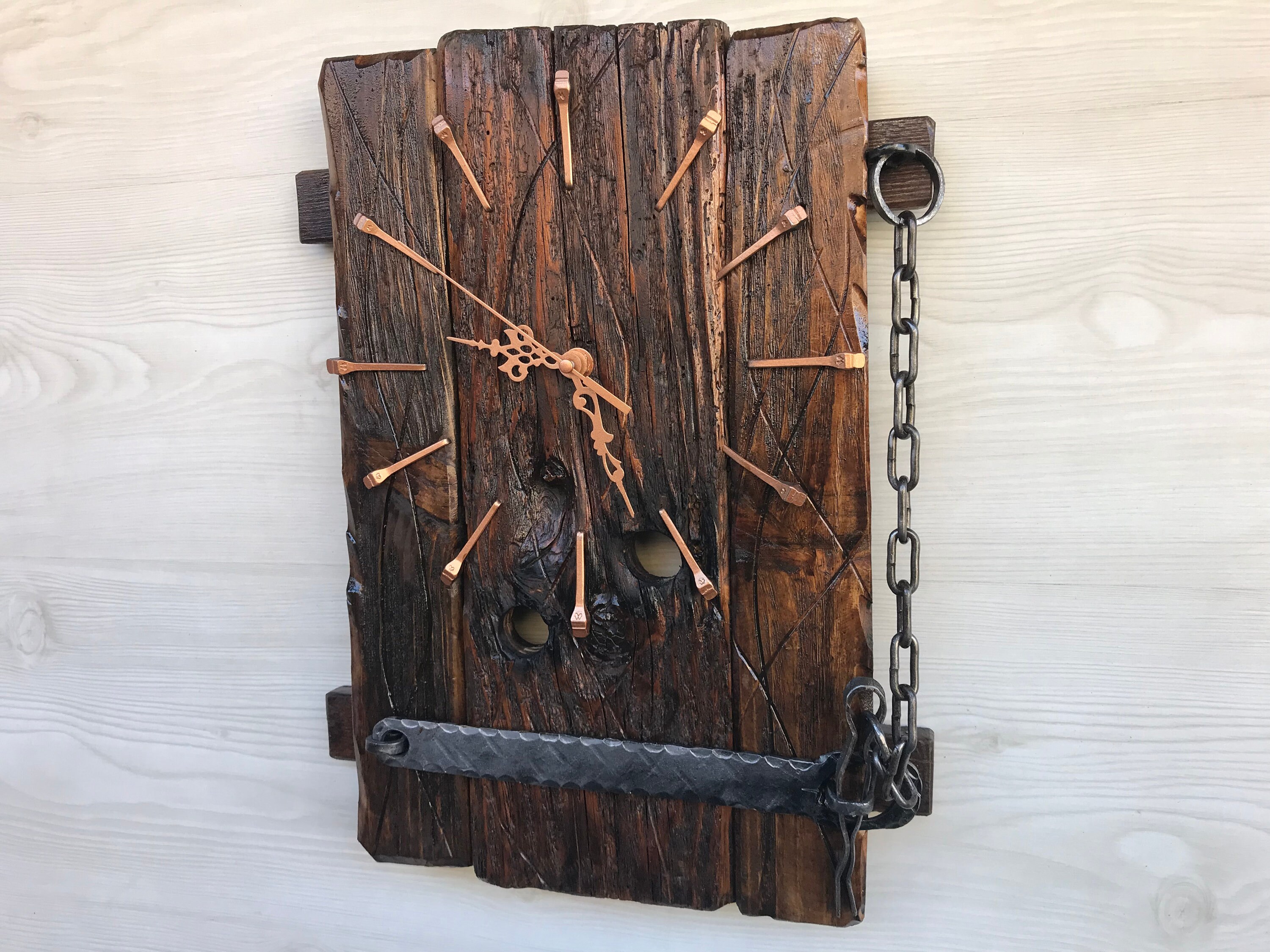 Rustic Cottage Wall Wood Clock. Handmade Clock, Vintage Wall Clock ...