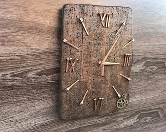 Handmade wood clock, Rustic wood clock, Unique clock, Modern wood clock, Minimalist wood clock, Personalized wood clock, Vintage wood clock