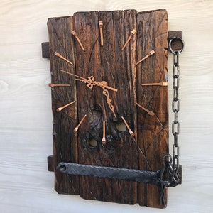 Rustic Cottage Wall Wood Clock. Handmade Clock, Vintage Wall Clock ...