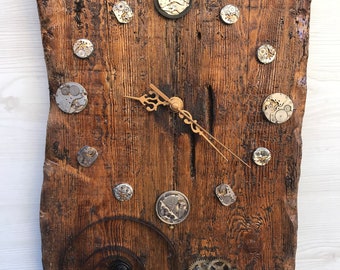 Reloj de pared, Reloj de pared de madera antigua, Reloj de pared