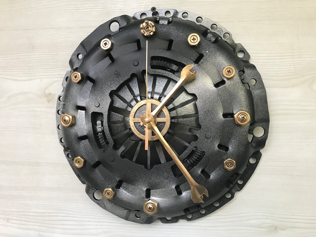 Metal Wall Clock From Car Parts, Upcycled Wall Clock, Recycled Metal