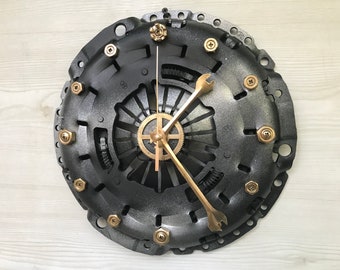Metal wall clock from car parts, Upcycled wall clock,  Recycled metal parts, Steel wall clock, Large wall clock, Vintage wall clock
