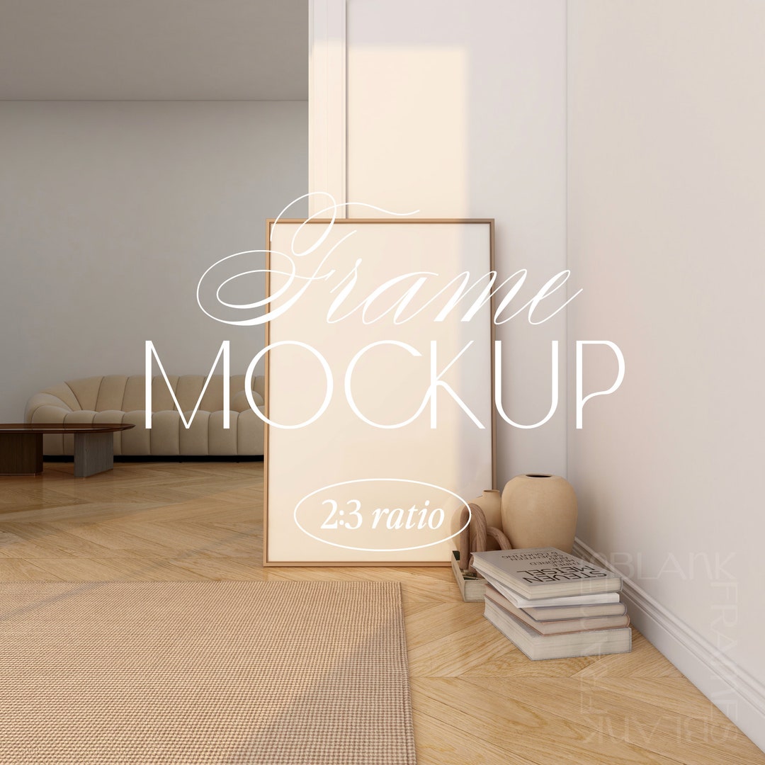 Frame Mockup, Living Room Interior Mockup, Poster Mockup, Frame on