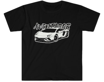 Lamborghini, Aventador, Unisex TShirt, Car Enthusiast, Softstyle Tee, Automotive, Racing, Race Car, Car Guy, Car Girl, Super Car, Hyper Car