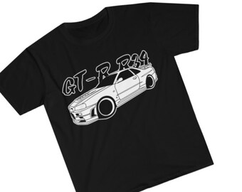Nissan, Skyline, GTR, R34, Unisex T-Shirt, JDM, Car Enthusiast, Automotive, Nismo, Race Car, Drifting, Drift Car, Manual, Car Guy, Car Girl