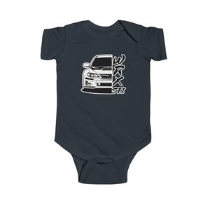 Body niemowlęce Fine Jersey,Subaru,WRX,STI,Samochód wyścigowy,Samochód rajdowy,Samochód ciężarowy,Dziecko,Motoryzacja,JDM,Prezent,Prezent,Dziecko,Samochód do driftu,Drifting,Wyścigi