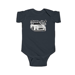 Body niemowlęce Fine Jersey, niemowlęce, noworodkowe, Nissan, Nismo, S14, Silvia, 240SX, samochodowe, ciężarowe, JDM, samochód do driftu, samochód wyścigowy, drifting, wyścigi, manualna skrzynia biegów
