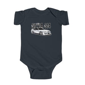 Body niemowlęce Fine Jersey, samochód, prezent dla miłośnika samochodów, samochód wyścigowy, entuzjasta motoryzacji, samochód dla dziecka, body samochodowe, niemowlę, Nissan, S14, Silvia, Nismo, 180SX, JDM