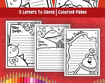 Letter to Santa Coloring Pages: Christmas Activity Set (PDF)