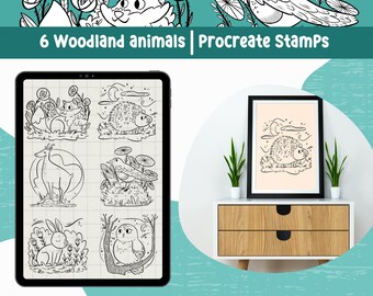 Woodland Animal Procreate Stamps: Detailed Forest Clipart (Brushset)