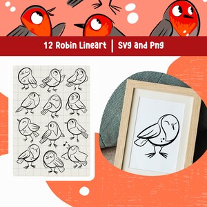 Robin Clipart Set, Drawings Of Robins in PNG and SVG format for commercial and personal use