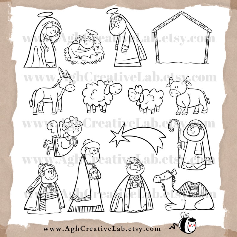 Nativity Scene Christmas Procreate Brushes Procreate Stamp Nativity
