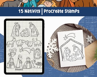 Krippe Weihnachten Procreate Pinsel Procreate Stempel Krippe Clipart Procreate Weihnachten Bundle Set Weihnachten Handwerk DIY Bibel Bild