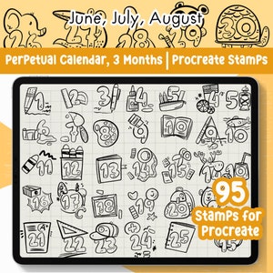 School Calendar Procreate Stamp Procreate Brush Calendar Printable Perpetual Calendar Procreate