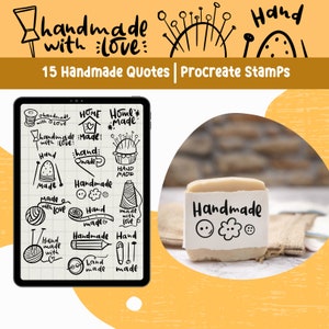Procreate-borstels gemaakt met liefde Stempel voor Procreate Stamp Handgemaakte stempel Procreate Doodle Handgetekende