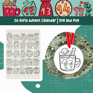 Advent Calendar Svg Christmas Svg Christmas Clipart Winter Svg File Bundle Christmas Png Teacher Clipart