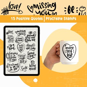 PROCREATE-BORSTELS Handgeschreven positief citaat Procreate-stempelborstel voor procreate digitale download commercieel gebruik