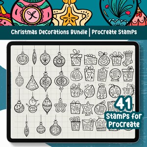 Zestaw Procreate, znaczki świąteczne Procreate, pędzle świąteczne Procreate, zestaw Procreate, znaczki do skarpet świątecznych Procreate