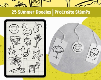 Summer Doodle Stamps: Procreate Brush Set (25)