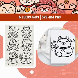 Lucky Cat SVG Bundle: Maneki Neko, Japan Decor (SVG, PNG)