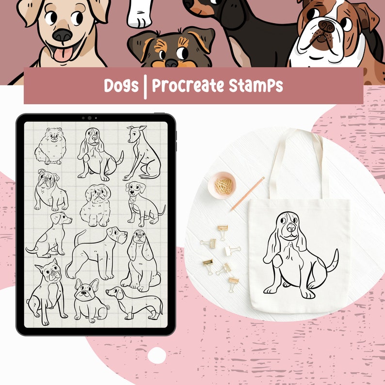 Procreate Brushes Dogs Procreate Stamps Brush for Etsy