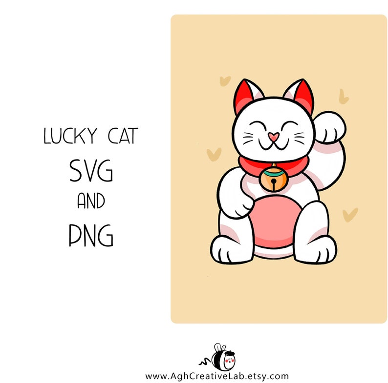 LUCKY CAT SVG Svg and Png Files Digital Download Svg Files | Etsy UK