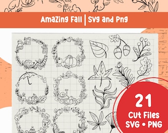 Fall Wreath Svg Autumn Leaves Clipart Fall Svg School Clipart Cute Fall Bundle Png Sublimation Design Commercial Use