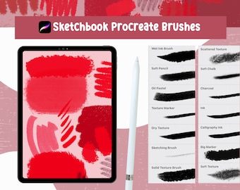 Texture Procreate Brushes: Sketchbook Illustrator Brushes (Brushset)