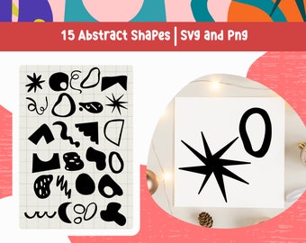 Boho Abstract Shapes SVG Bundle: Hand-Drawn Organic Clipart (PNG, SVG)
