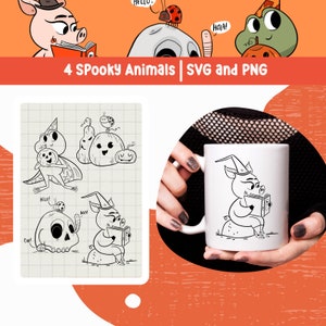 Halloween SVG Spooky Animal Svg Animal Svg Halloween Png File for Cricut Halloween Clipart Svg Bundle for Halloween