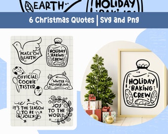 Christmas Quotes SVG Bundle: Hand-Drawn Holiday Clipart (Digital Download)