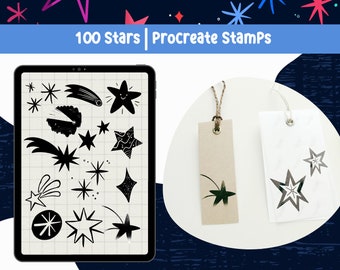 STAR Procreate Stamps Procreate Doodle Star Procreate Brushes 100 STAR Brush for Procreate Constellation Art Starry Clipart Digital Art