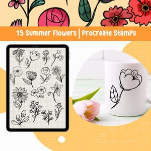 Flower Stamp Procreate Brush Flower Procreate Botanical Procreate ...