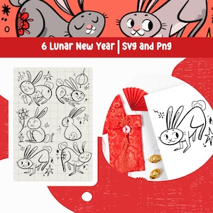 Year of the Rabbit Lunar New Year Chinese New Year Rabbit Svg Rabbit Png Rabbit Clipart Animal Svg Chinese Zodiac Rabbit New Year
