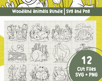 Woodland Animal SVG Bundle: Forest Nature PNG, Nursery Decor (Digital Download)