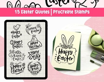 Easter Handlettering Procreate Stamps: 15 Brush Set (Digital Download)