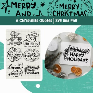 Navidad svg citas de Navidad svg Navidad png paquete de Navidad vacaciones svg Navidad clipart dibujado a mano tarjeta de Navidad invierno svg