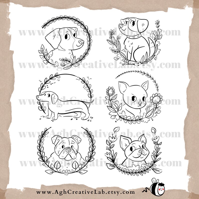 Procreate Stamp Dog Procreate Brushes Dog Portrait Dog Breed Line