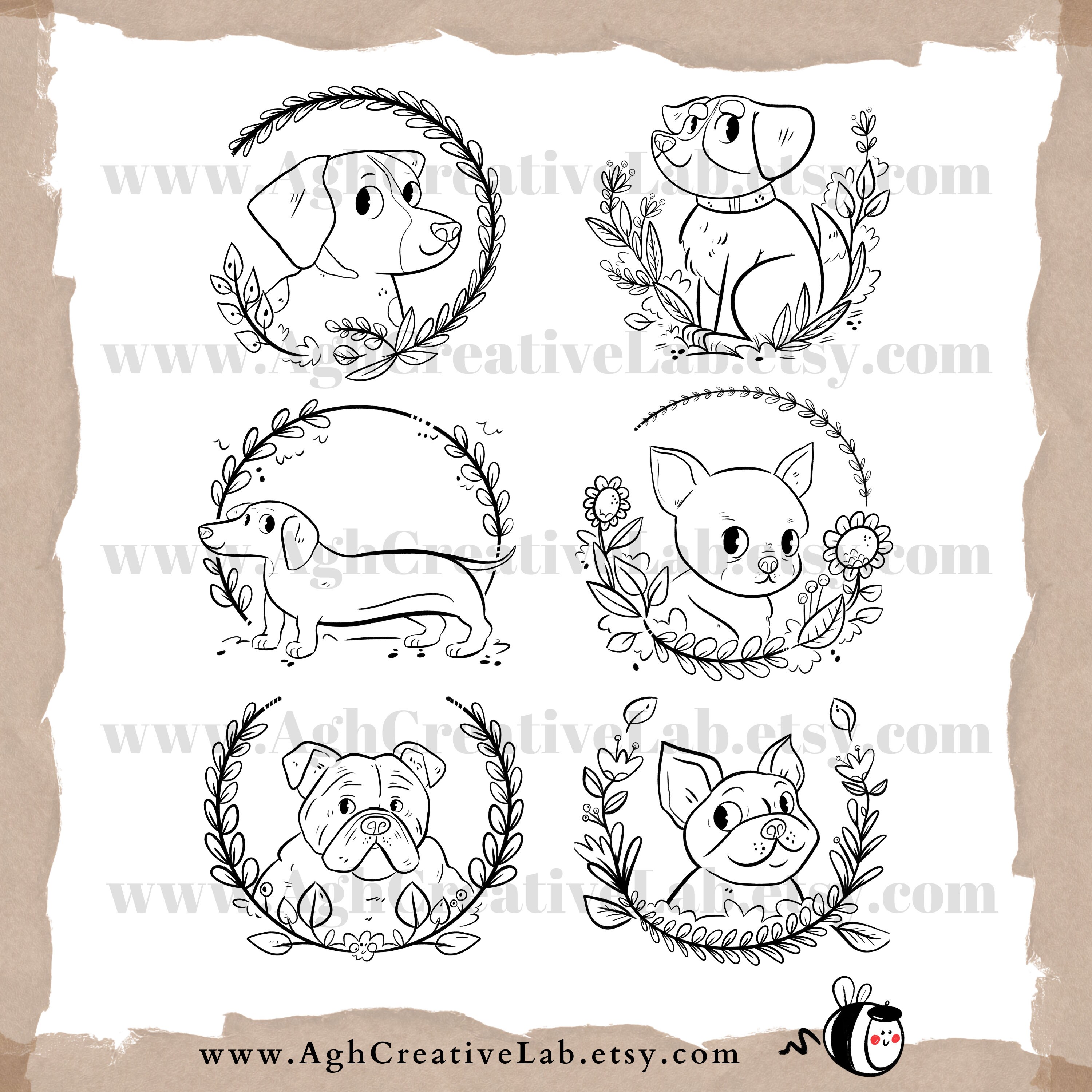 Procreate Lab Dog Procreate Stamp Dog Procreate Brushes Dog Portrait Dog Breed Line ...