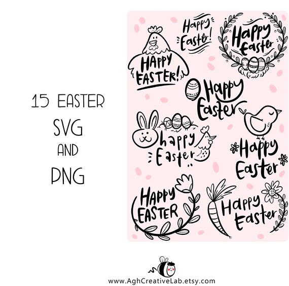 Easter SVG SVG Bundle Svg Files for Cricut Happy Easter - Etsy