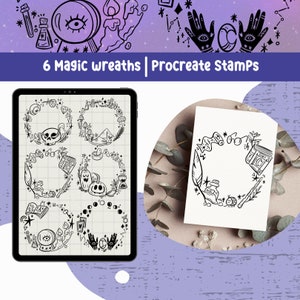 Halloween Procreate Stamps Witchcraft Procreate Magic Stamp Witch Celestial Witchcraft Clipart Magic Wreath Stamp Witchcraft Procreate Brush