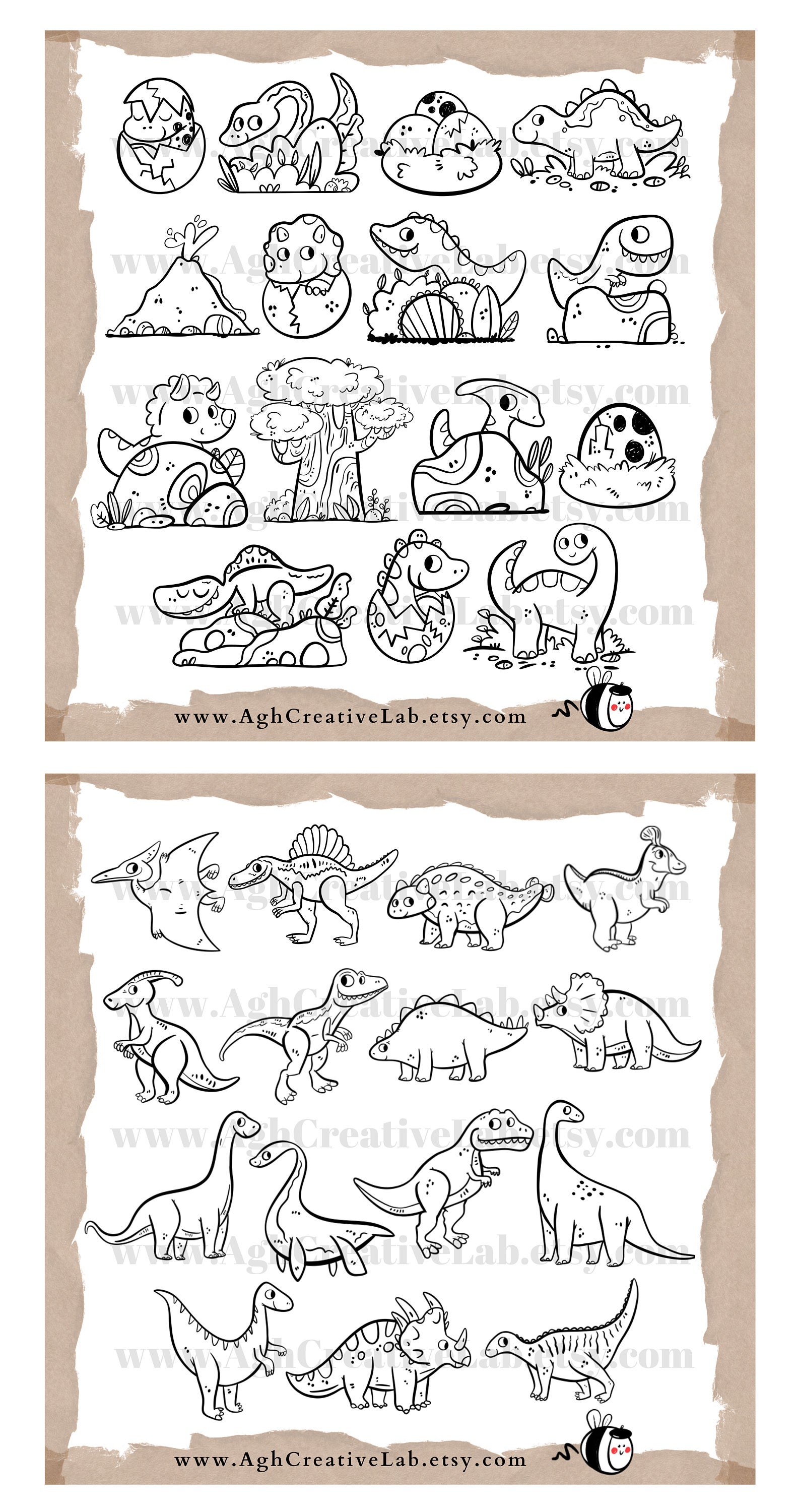 Procreate Stamp Dinosaur Procreate Bundle Procreate Brush Dino Clipart ...