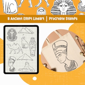 Ancient Egypt Clipart Procreate Stamp Egyptian Art Procreate Brushes Pyramid Stamp for Procreate Pharaoh Stamp for Digital Art Pharaoh Art