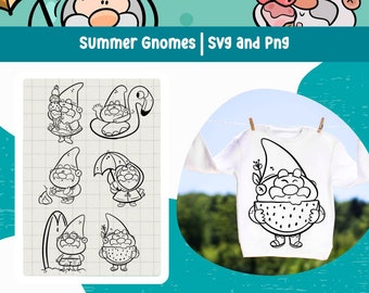 Summer Gnome Png Cute Gnome Clipart Gnome Artwork Svg Gnome Drawing Illustration Summertime Graphics Cute Holidays Images Png Summer Clipart