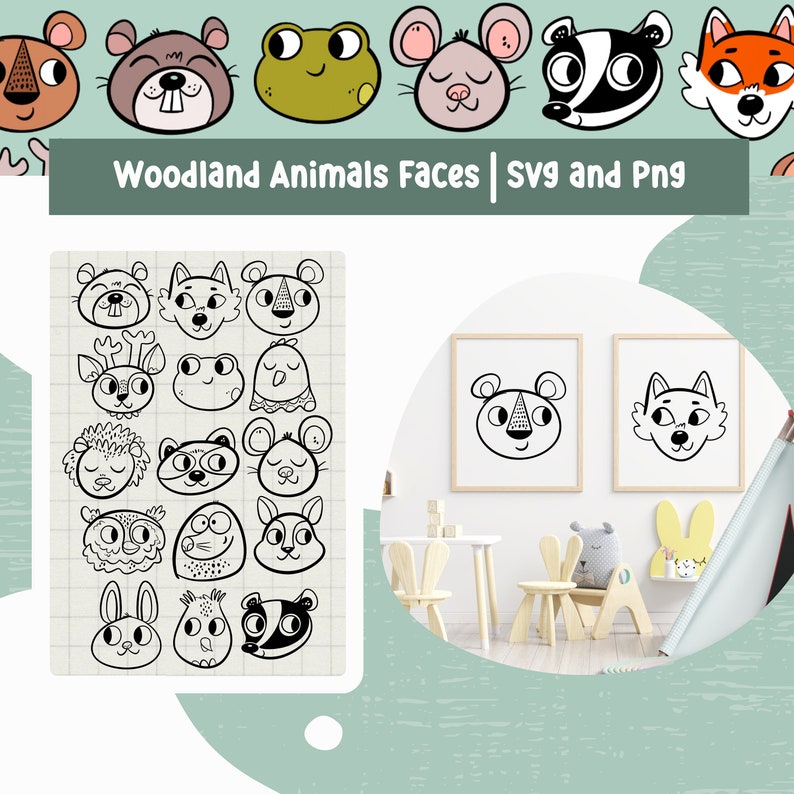 Woodland Animals Svg Animal Svg Animals Face Svg Svg - Etsy